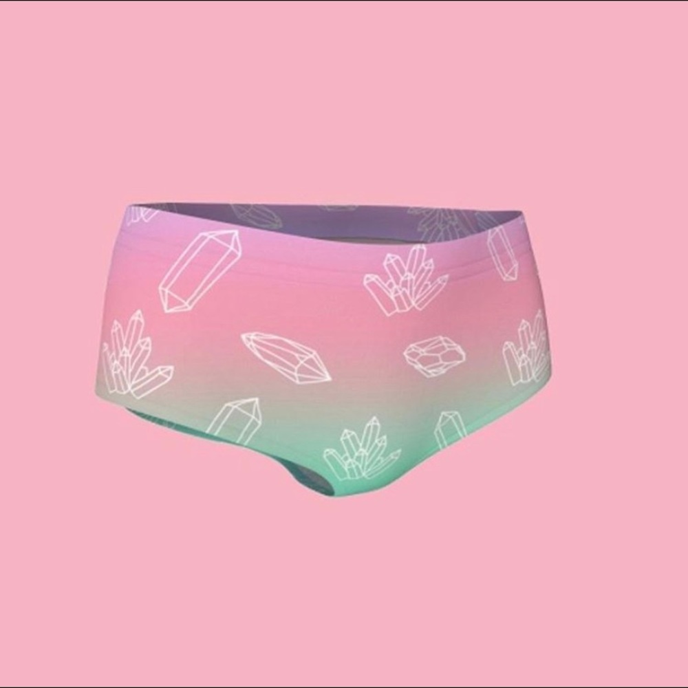 Pastel rainbow crystal booty shorts